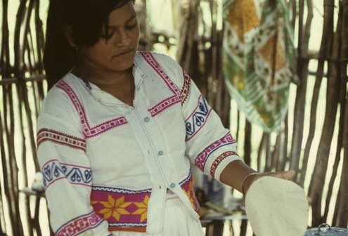 Huichol Woman Cooking Tortilla