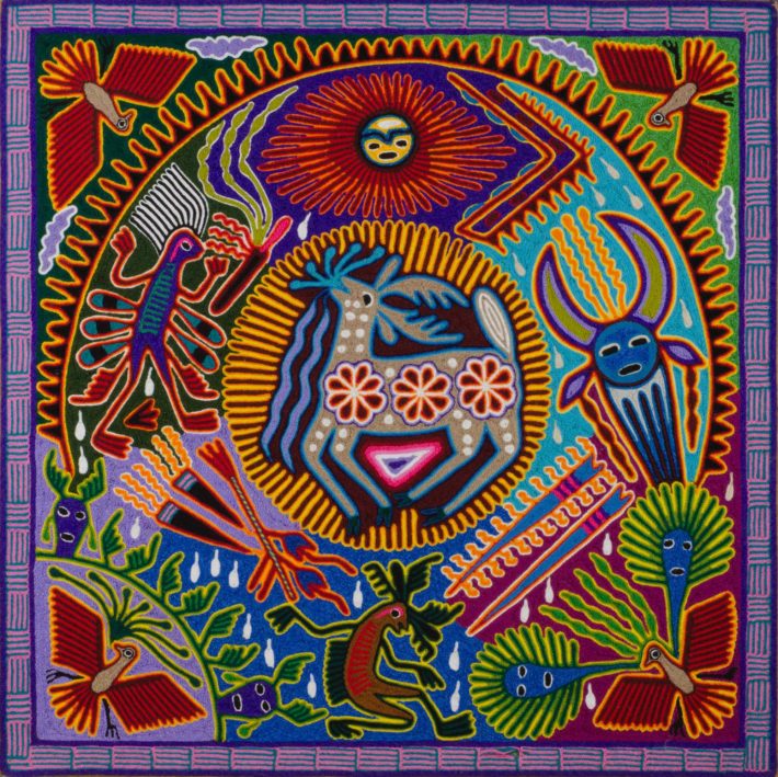 huichol-yarn-painting-5-deer-heling-body-heart-spirit - SHAMANISM